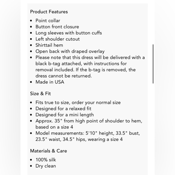 Alexander Wang 100% Silk Black Shirt Dress with Cutout Shoulder- Size 2 - Picture 12 of 12